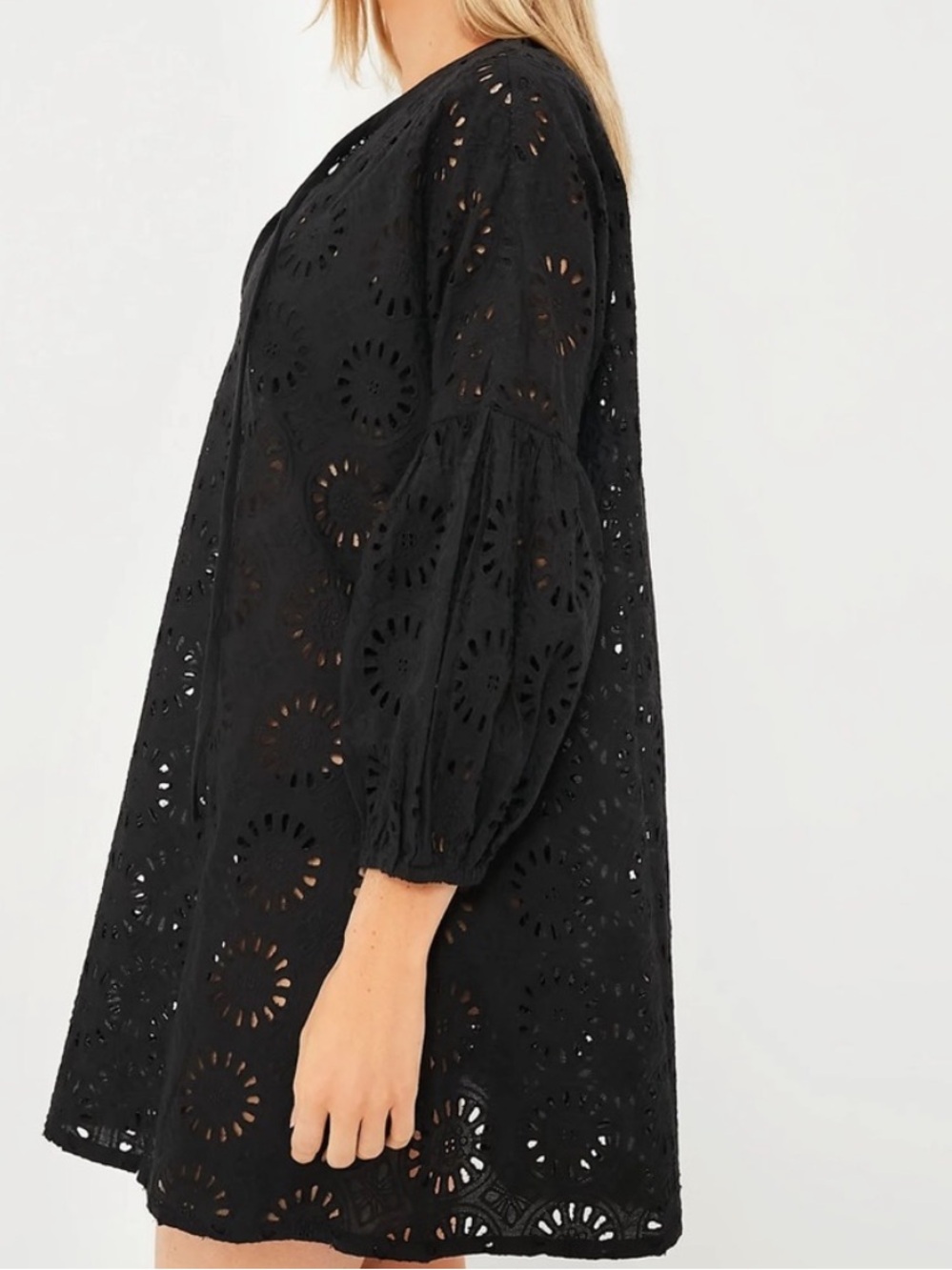 Tuckernuck Black Eyelet Cleo Mini Cover-Up Dress - Picture 4 of 10